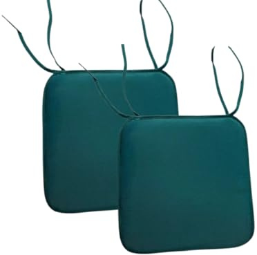 INSAFIANS Waterproof Chair Cushions Tie-On Seat Pads Dining Kitchen Patio Outdoor Chairs Packs of 2, 4, 6, or 8 (Pack 2 Green)
