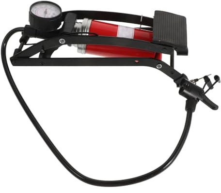 Mikikit Bomba De Aire para Coche y Bicicleta Inflador De Neumáticos con Pedal Antideslizante y Manómetro Bomba De Multifuncional para Inflado De Ruedas Balones