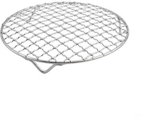Fauhapyway 3 201 Griglia di raffreddamento rotonda in acciaio inox con gambe in filo metallico per cottura grigliata arrosto asciugatura diverse opzioni di dimensioni (18 cm)