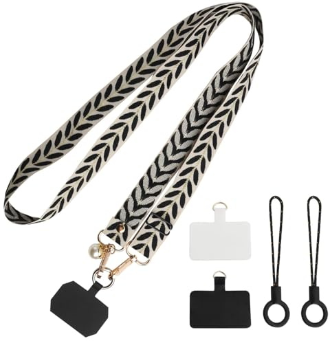 BUZUYIWAR Cuerda para Movil, cuerda movil colgar Cordón de Correa Colgante para Movil Universal Ajustable con 2 Parche, Colgador Móvil Cuello para Mujeres Multifuncional para Todos los Smartphones