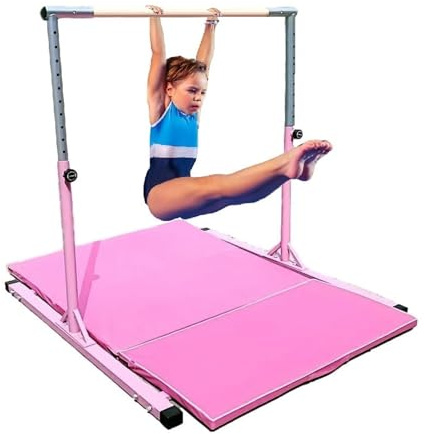 Gymnastikstång tjock, vikbar gymnastikmatta med horisontell kip-bar