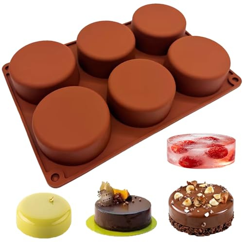 duoyif Silikonform chokladformar bakformar för choklad kupol mousse gelé tårta muffin brownies tvål (cylinder, 8 cm)