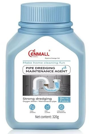 Drain Unblocker Sink Unblocker Heavy Duty Powder, One Shot Drain Cleaner, Toilet & Kitchen Plughole Unblocker, Bathroom Shower Clog Remover, Safe for All Pipes 320g