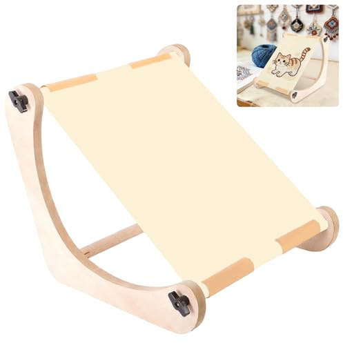 boxoon Multiple Rods Wooden Embroidery Stand, Adjustable Cross Stitch Table Frame, Rotatable, Tool-Free, Sewing And Embroidery