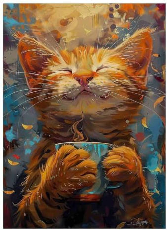 Chat Café Tasse 1000pcs pour Adultes Mini Puzzle Difficile | 52x38cm Carton Décor Salon Structure Durable Cadeau Anniversaire Soulagement Stress
