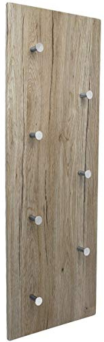 My-goodbuy24 Garderobe Wandgarderobe Hochglanz mit 7 Haken Wandpaneel Flurgarderobe Garderobenpaneel Garderobenleiste (Eiche San Remo)
