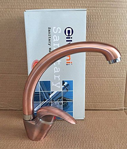 Rubinetto Miscelatore CANNA ALTA Rame Ramato MONOCOMANDO LAVELLO CUCINA