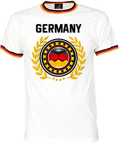 Shirtoo WM T-shirt de supporter Coupe du monde de football 2018 – Maillot avec motif Allemagne pour homme et femme en M, L, L, XL, 2XL, 3XL
