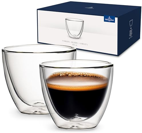 Villeroy und Boch Artesano Hot und Cold Beverages Becher L, 2er-Set, 420 ml, Borosilikatglas, Klar