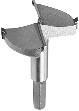 Utoolmart Forstner Bohrer mit Holzbohrung 50 mm Durchmesser Hartmetallspitze Professionelle Holzbearbeitung Lochöffner Power Rotationsschneider 80 mm Länge Grau für Scharniersperrholz MDF CNC 1St