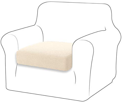 TIANSHU Copriseduta Divano Elasticizzato Fodera per cuscino ad alta elasticità Cuscino per divano Fodera per mobili Coprisedile per divano Fodere per cuscino a 1 posto (1 Posti, Beige)