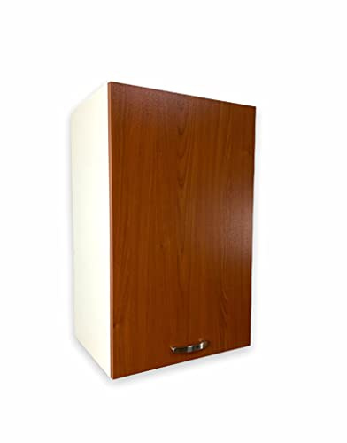 Alfredo Calandrelli Mobile Pensile con Porta in Vari Colori ed in Varie Misure, Compreso di 1 anta, Spedizione a Kit, Colore ciliegio, Misure 90x30x33