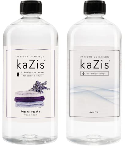 KAZIS® Duft-Set Frische Wäsche + Neutrale Essenz I 2 x 1 Liter I Für alle katalytischen Lampen I Raumduft