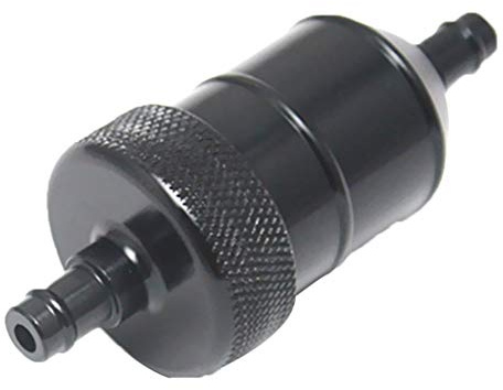 zalati Fuel Petrol Diesels Filter Aluminium Inline Universal Oil Filter Oil Cup 8mm 5/16 Copper Filter Element Retrofit Accessories for Motorcycle - Black