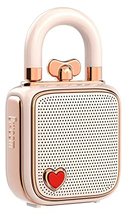 divoom Love-Lock Haut-Parleur Bluetooth, Petite boîte à Musique Portable, sans Fil, stéréo, boîte de Son rétro, Jolie décoration de Bureau, pour Filles, Rose