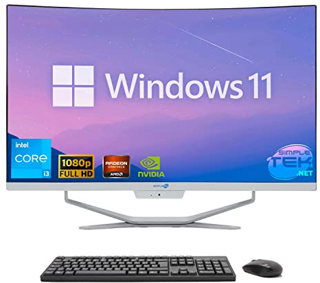 SIMPLETEK - PC All in One Curved Display 27 Core i3 Video Card RX550 4GB Windows 11 | 16GB RAM SSD 960GB | Work, Gaming