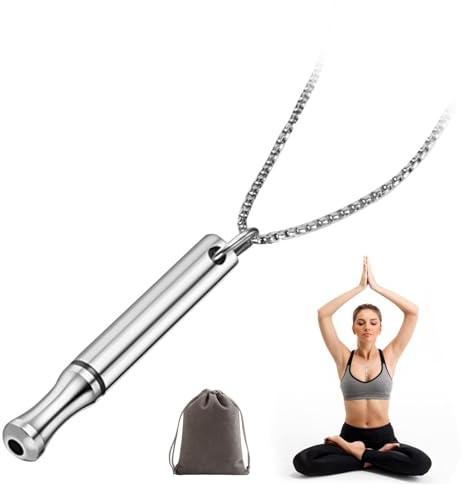 SSKHE Respiration Collier, Anxiety Relief Collier, Sifflet Collier, Méditation, Soulagement du Stress, Portable Respiration Profonde Pratique Collier pour les Hommes et les Femmes