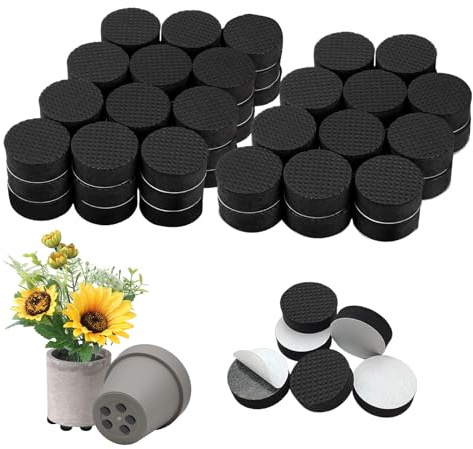 EUPSIIU 80 Pièces Pied Pot de Fleur Invisible, Auto-adhésif Rond Pied en Eva De Pot pour Jardin Pot de Plantes, Antiderapant Pied Pot de Patin pour Surélever Les Plantes Intérieur Extérieur