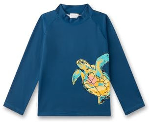 Sanetta Kinder UV Shirt Langarm blau Schildkröte | Praktisches und schützendes Badeshirt aus recyceltem Polyester-Mix für Jungen. Bademode für Kinder