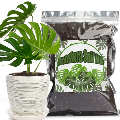 GOTVUGE Monstera Erde für Topfpflanzen - Premium Tropenmischung mit schneller Drainage zum Anbau und Umtopfen von Monstera Deliciosa (Fensterblatt) und Schweizer Käse Pflanzen (2L)