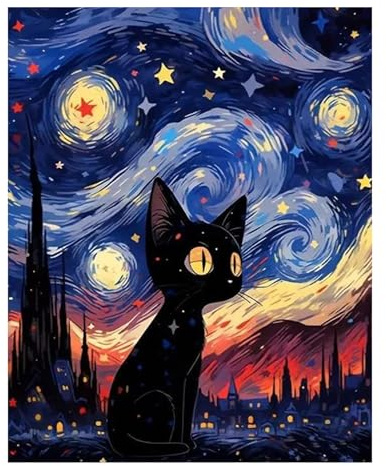 Mafenr Art Chat Peinture Numero Adulte, Chat Kits de Peinture au Numéro, Coloriage Par Numéro Pour La Décoration De La Maison 40x50cm