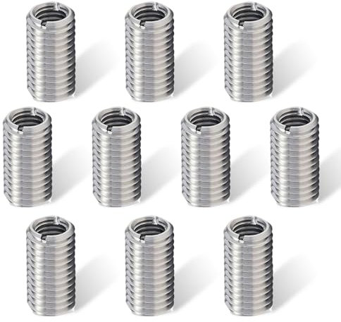 MAEXUS Inserto de rosca, adaptador de rosca de acero inoxidable, 10 unidades M8 a M6, 15 mm, casquillos roscados, elementos de fijación, herramienta de reparación