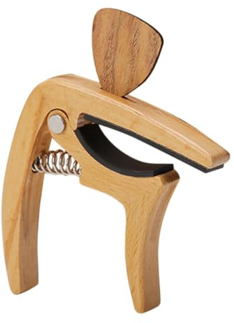 DRESSOOS Holz-gitarrenkapodaster Mit Picks Verstellbar Gitarre Und Akustikgitarre Für Auftritte Aufnahmen Und Übungssessions Einfach Zu Benutzen Transportieren