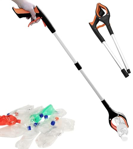 33 Heavy Duty Grabber Reacher, Foldable Litter Pickers, Wide Jaw Grabber Stick, Lightweight Trash Claw Grabbers for Elderly, Reaching Tool for Trash Pick Up Stick, Hand Picker for Litter Reaching