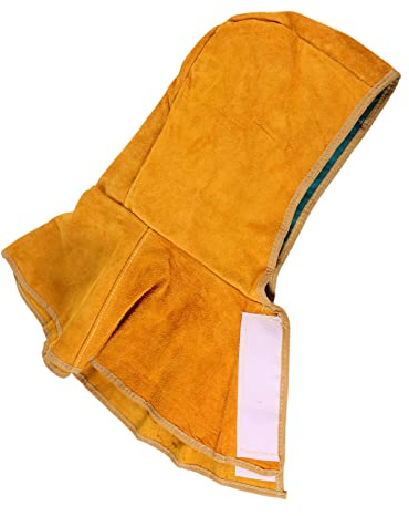Veemoon 1 Pieza Sombrero de chal del soldador campana de soldadura tapa de soldadura soldadores cascos de soldadura gorro protector de chal gorra para cubrir el cuello Cuero Caqui