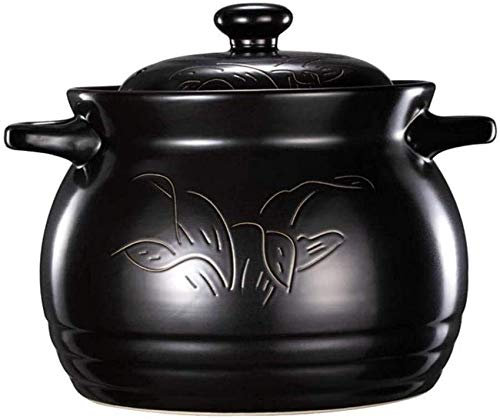 Olla de Barro para estofado de Terracota, cazuela de cerámica - Cocción a Alta Temperatura, Calentamiento rápido, Alta eficiencia y Ahorro de energía, sin envejecimiento - 4.6L ()