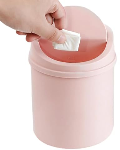 Miini Poubelle avec Couvercle, Petite Poubelle de Table, Corbeille à Papier en Plastique pour Comptoir, Poubellle de Bureau Simples, Poubellle Couverte pour Maison, Bureau, Cuisine, Coiffeuse, Chambre