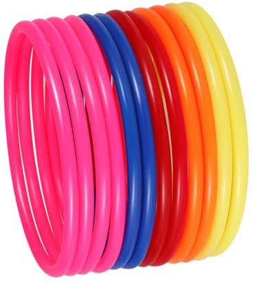 ibasenice 24 Stück Wurfspielset Wurfringe Aus Langlebigem Kunststoff 10cm 12cm Farblich Sortiert Wurfspielzeug Für Kinder Fördernd Hand Auge Koordination Garten Und Outdoor Spiel