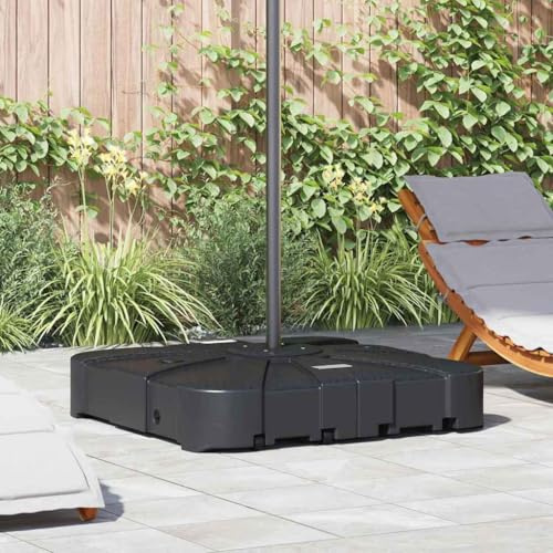 Teenpull CANTILEVER Parasol Base Set of 2 Black Weatherproof Plastic Garden Patio Outdoor Square Design Sturdy Umbrella Stand
