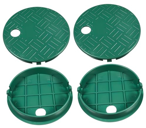 FUTUREORYY 4 pezzi Coperture Tonde per Scatole Valvole Irrigazione Coperchi Resistente alle Intemperie per Protezione Valvole Giardino Facili da Rimuovere e Accesso Rapido Materiale Durevole