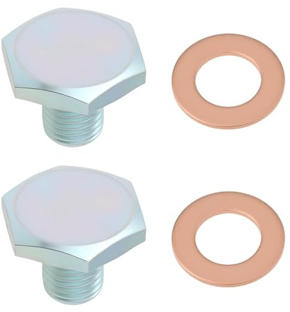 Briny River Lot de 2 vis de vidange d'huile de voiture M10 x 1,25 x 12 mm UAM2957L UAM2857L compatibles avec Land Rover Defender Discovery 1 300tdi
