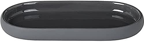 blomus -SONO- Tablett aus Keramik, Magnet, Badezimmertablett in exklusiver Optik, Organizer Deko, Schmuckaufbewahrung, Ablageschale Kosmetik, Badaccessoire 19L x 10B x 5H cm, Magnet, 69043)