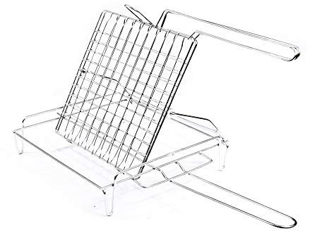 Griglia con sistema ribaltabile graticola girevole, sistema ribaltabile, barbecue e caminetti, acciaio 30x30