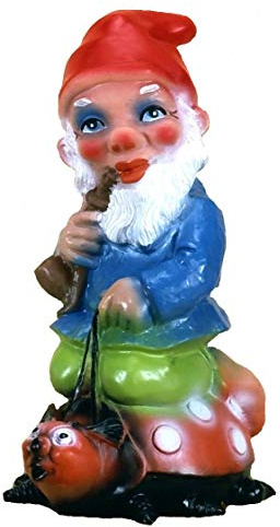 Frankenland Design Zwerg auf Marienkäfer 28 cm Kunststoff Made in Germany