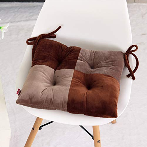 Chickw1 Kissen Stuhl, Stuhlkissen Bequemes Dicke Polsterung Steppkissen Bodenkissen Weich Sitzkissen für Stühle für Indoor und Outdoor aus (40x40cm,Dunkelbraun)