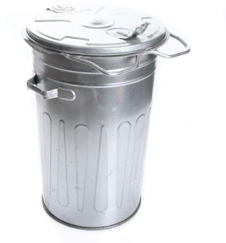 rg-vertrieb Mülltonne 80L verzinkt mit Deckel – robuster Abfallbehälter aus Stahlblech, feuerfest, frostbeständig, ideal für Müllentsorgung Innen/Außen – Metallbehälter
