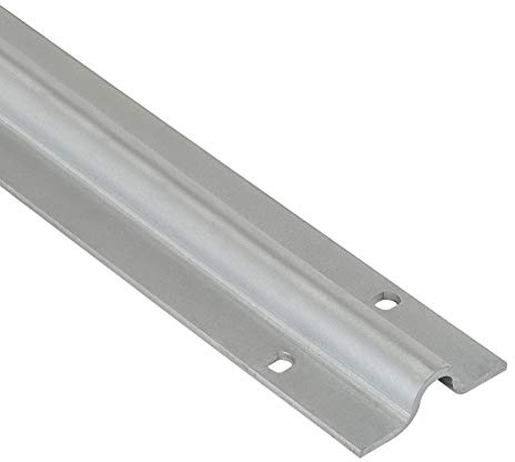 ATTAS Rail de roulement | 200 cm en acier galvanisé | Pour portails coulissants au sol | Charge maximale 450 kg | Rainure ronde | Roulettes de porte lourde | Rail de sol | Ferrure de portail