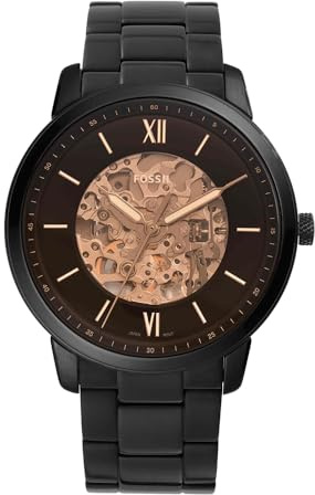 Fossil Neutra Automatic Men's 43 MM Black Stainless Steel Watch, ME3183