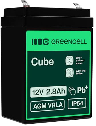Green Cell® Rechargeable Batterie AGM 12V 2.8Ah VRLA accumulateur au Gel Plomb Cycles sans Entretien Battery étanche Jouets | Installations d'alarme | Véhicules pour Enfants | Les clôtures | USV