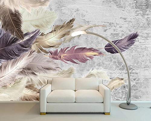 Carta Da Parati Adesiva Muro Piume Disegnate A Mano Astratte Carta Parati Camera Da Letto Bambini Cameretta Fotomurali Moderna 400cm×280cm