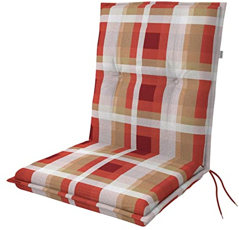 Doppler Niederlehner-Auflage Living, Gartenstuhl-Polster 100x48x6 cm | Sitzauflage Gartenstuhl mit niedriger Lehne, 6cm dickes Sitzpolster mit Bändern, Baumwoll-Polyester-Mix, Made in Europe
