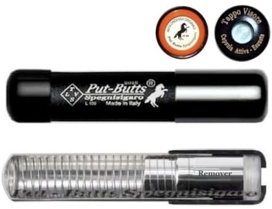 Put-Butts Spegnisigaro Mod. L 100 REMOVER - Estraibile, Tappo Telescopico con Visore Capsula - Per Sigari Toscani, Toscanelli e Simili, Portasigari, Humidor - SABBIA NERA