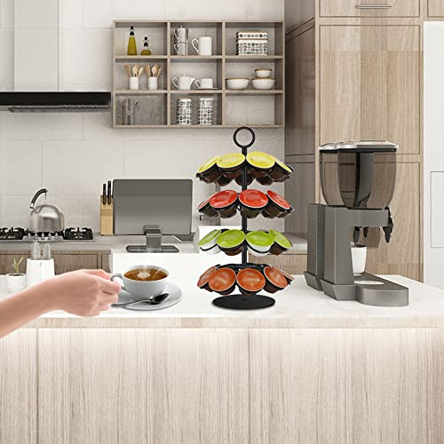 DEDEMCO Soporte para carrusel de café para Dolce Gusto, 7.33 x 14.5 pulgadas, soporte giratorio para cápsulas de café compatible con 36 Keurig K-Cup para soporte organizador de cocina