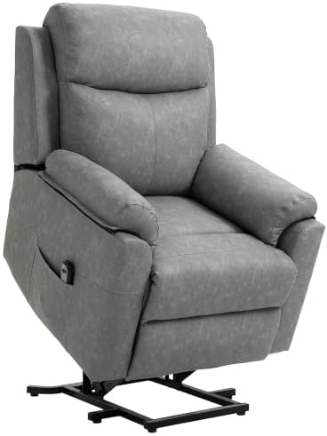 HOMCOM Riser and Recliner Chair for Elderly Overstuffed Grey