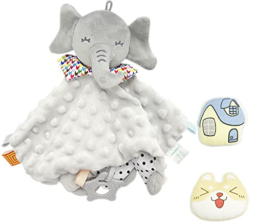 YSDYY 1 Manta de Elefante para niños y 2 Juguetes de Peluche, Juguetes de muñeca para niños, edredón para niños, Juguetes relajantes Suaves, Juguetes Personalizados, Juguetes para niños y niñas