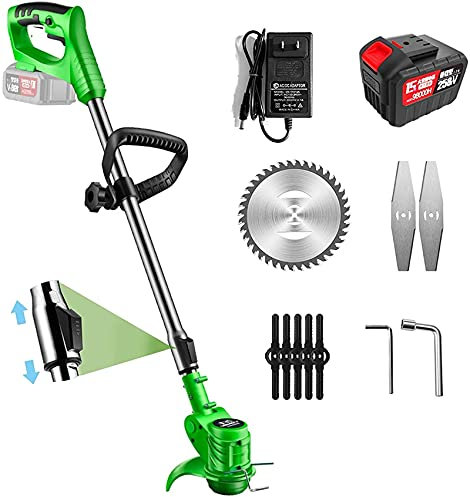 ATAAY Decespugliatore Elettrico Tagliaerba Tagliaerba Tagliabordi Tagliabordi a Batteria agli ioni di Litio Kit tagliaerba a Batteria Attrezzi da Giardino con Lama di Ricambio